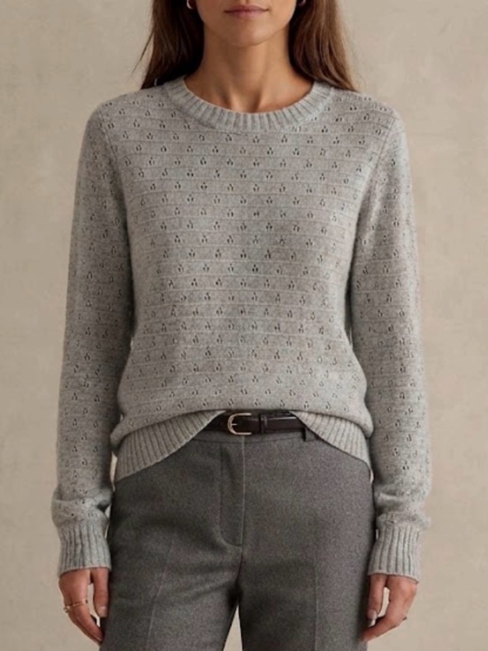 ❤️J. Crew Eyelet Crewneck Long Sleeve Sweater